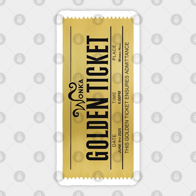 Willy wonka Golden ticket illustration Sticker by Holailustra